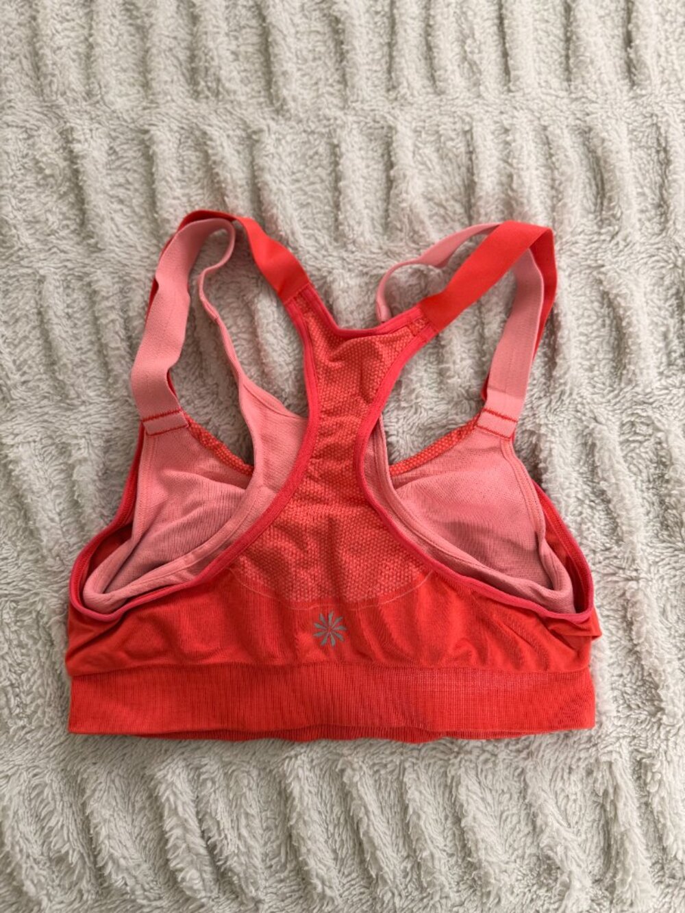 Athleta Coral Pink Racerback Sports Bra Size XS - Picture 2 of 6